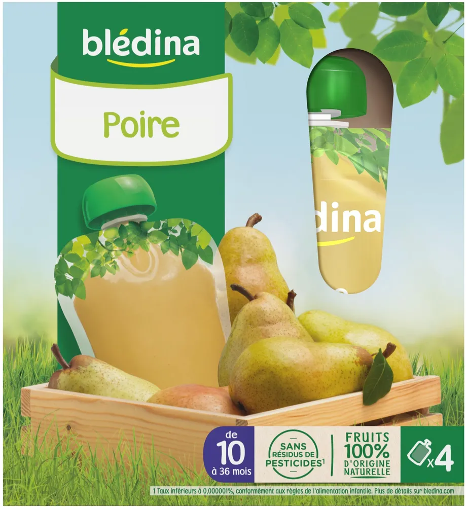 Gourde Fruit Poire 4x90g Dès 10 Mois