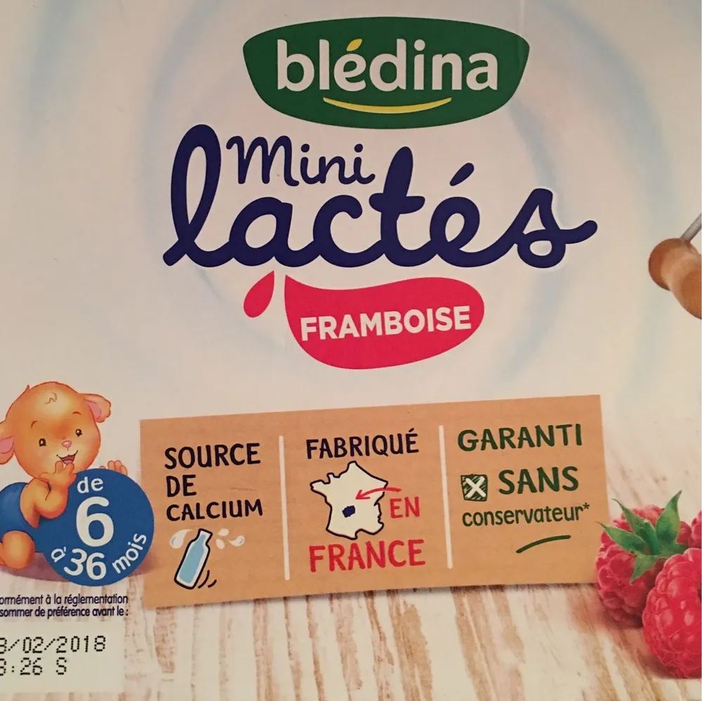 Blédina Mini lactés 6x55g Framboise dès 6 mois