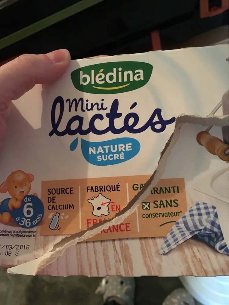 Blédina Mini lactés 6x55g Nature sucré 6 mois