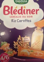 Blédiner cereales du soir Riz Carottes