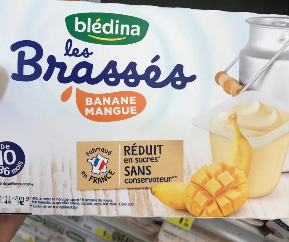 Les Brassés Banane Mangue 6X95G Dès 10 mois