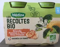 BLEDINA LES RECOLTES BIO Brocolis Pommes de Terre Veau 2x200g Dès 6 Mois
