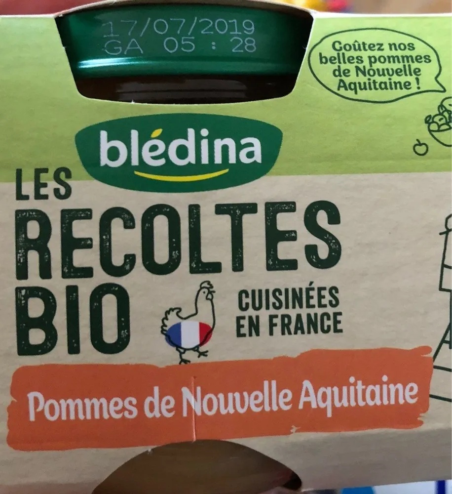 BLEDINA LES RECOLTES BIO POTS Pommes 2x130g Dès 4/6 Mois