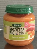 BLEDINA LES RECOLTES BIO Patates Douces 2x130g Dès 4/6 Mois