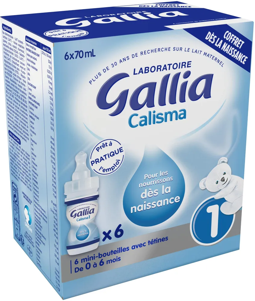 Gallia Calisma1 Coffret dés la naissance 6 x 70 ml de 0 à 6 mois