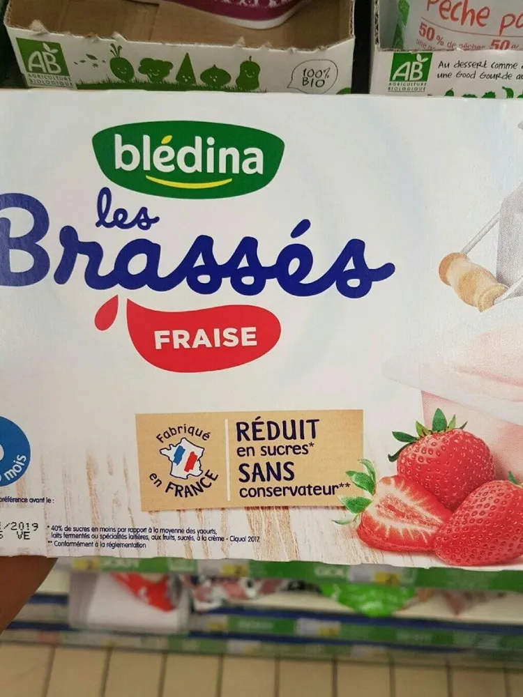BLEDINA LES BRASSES Fraise 6X95G Dès 6 mois