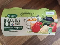 BLEDINA LES RECOLTES BIO Ratatouille Provençale et sa Semoule 2x200g Dès 8 Mois