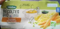BLEDINA LES RECOLTES BIO Couscous aux Légumes 2x200g Dès 12 Mois