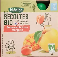 LES RECOLTES BIO Gourde Pommes Abricots Mangues 4x90g Dès 6 mois