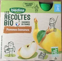 LES RECOLTES BIO Gourde Pommes Bananes 4x90g Dès 6 mois