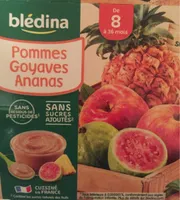 BLEDINA COUPELLES FRUITS Pommes Goyaves Ananas 4x100g Dès 8 Mois