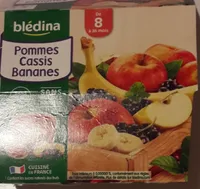 BLEDINA COUPELLES FRUITS Pommes Cassis Bananes 4x100g Dès 8 Mois