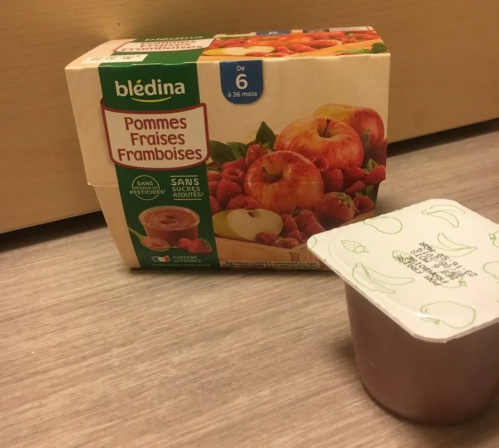 BLEDINA COUPELLES FRUITS 4X100g Pommes Fraises Framboises Dès 6 Mois