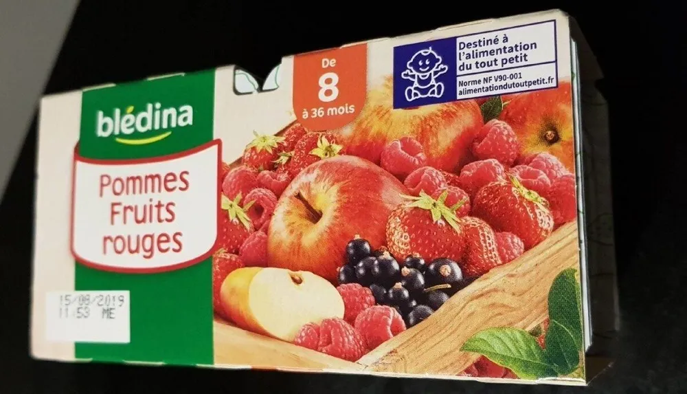 BLEDINA COUPELLES FRUITS Pommes Fruits Rouges 4x100g Dès 8 Mois