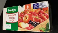 BLEDINA COUPELLES FRUITS Pommes Fruits Rouges 4x100g Dès 8 Mois