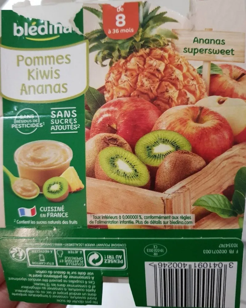Pommes Kiwis Ananas - Dès 8 Mois