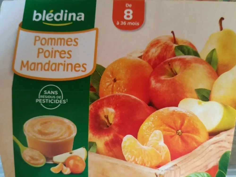 Coupelles fruits Pommes Poires Mandarines