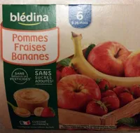 BLEDINA COUPELLES FRUITS Pommes Fraises Bananes 4x100g Dès 6 Mois