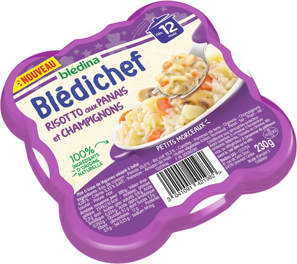 BLEDICHEF 230g Risotto aux Panais et Champignons Dès 12 mois