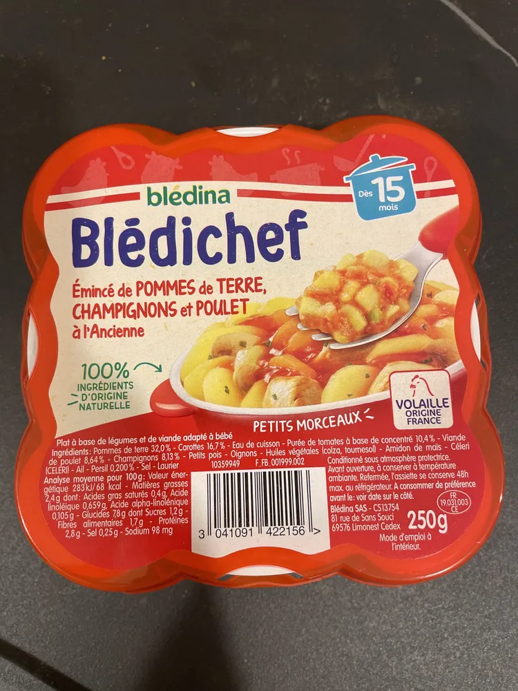 Emincé pomme de terre champignons et poulet à l'ancienne