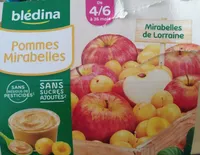 BLEDINA COUPELLES FRUITS Pommes Mirabelles 4x100g Dès 4/6 Mois