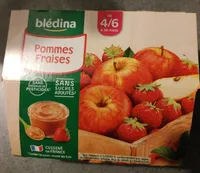 BLEDINA COUPELLES FRUITS Pommes Fraises 4x100g Dès 4/6 Mois