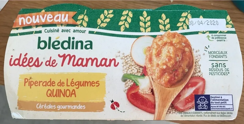 IDEES DE MAMAN Céréales gourmandes BOLS 2x200g Piperade de Légumes Quinoa Dès 12 mois