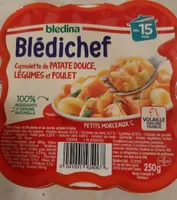BLEDINA BLEDICHEF Cassolette de Patate Douce, Légumes et Poulet 250g Dès 15 Mois