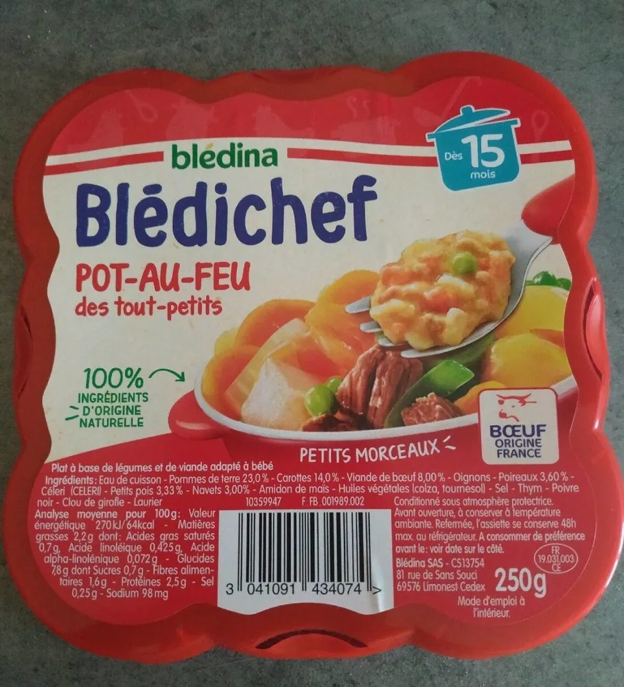 BLEDICHEF 250g Pot-au-feu des tout-petits Dès 15 mois