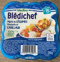 BLEDINA BLEDICHEF Mijoté de Légumes Fondants et Cabillaud 250g Dès 15 Mois