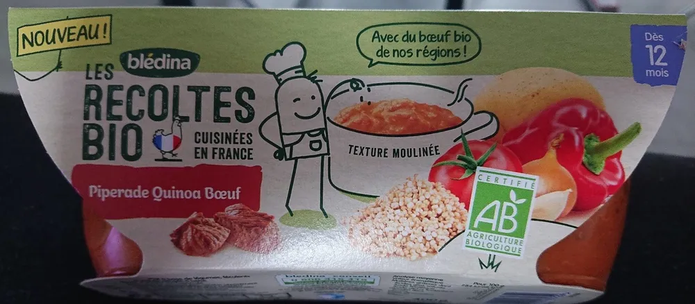 LES RECOLTES BIO BOLS 2x200g Piperade Quinoa Boeuf Dès 12 mois