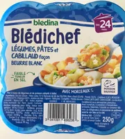BLEDINA BLEDICHEF Légumes, Pâtes et Cabillaud Façon Beurre Blanc 250g Dès 24 Mois
