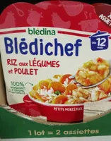 BLEDICHEF 2x230g Riz aux Légumes et Poulet Dès 12 mois