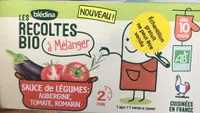 LES RECOLTES BIO à mélanger 2x150g Sauce de Légumes Aubergine, Tomate, Romarin Dès 10 mois