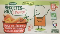 LES RECOLTES BIO à mélanger 2x150g Sauce de Légumes Courge Butternut, Carotte, Curcuma Dès 10 mois