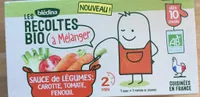 LES RECOLTES BIO à mélanger 2x150g Sauce de Légumes Carotte, Tomate, Fenouil Dès 10 mois