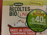 LES RECOLTES BIO à mélanger 2x150g Sauce de Légumes Champignons, Touche de Crème Dès 10 mois