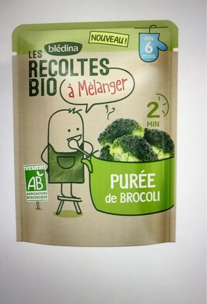LES RECOLTES BIO à mélanger Sachet 120g Purée de Brocoli Dès 6 mois