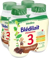 BLEDILAIT Croissance 3 Chocolat 4x500ml De 1 à 3 ans