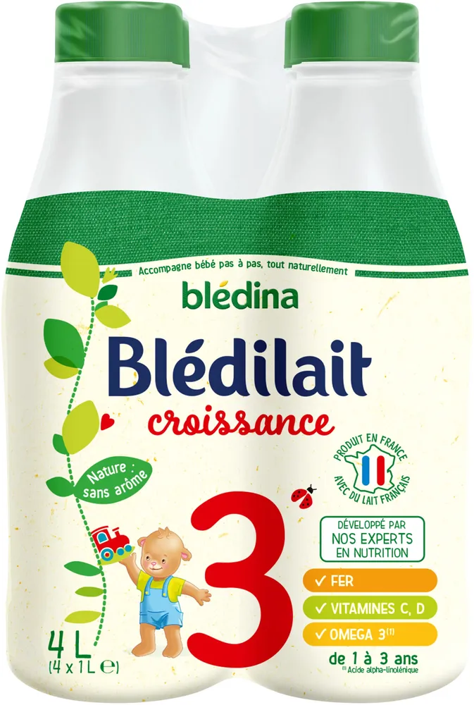 BLEDINA BLEDILAIT Croissance 3 Nature 4x1l De 1 à 3 Ans