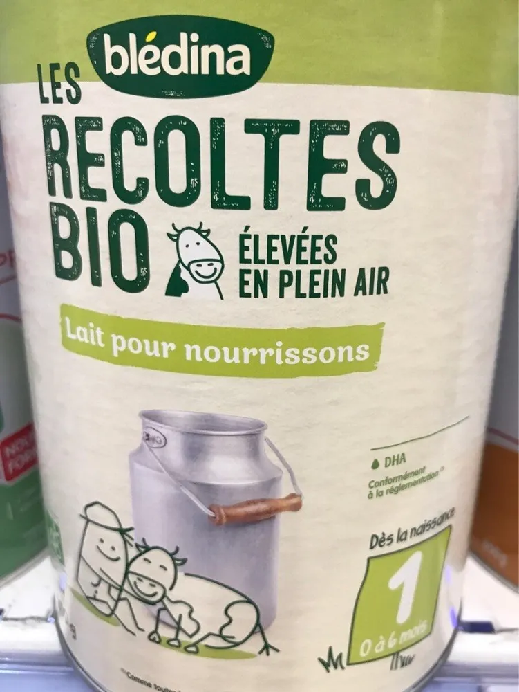 BLEDINA LES RECOLTES BIO Lait pour nourissons 800g de 0 à 6 mois