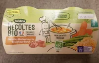 BLEDINA LES RECOLTES BIO Carottes Haricots Verts Boulghour Boeuf 2x200g Dès 15 Mois