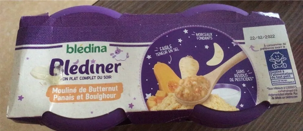 BLEDINA BLEDINER BOLS Pâtes Coquilles Tomates Courgettes Lait x2 / Mouliné de Potiron Panais et Boulghour x2 4x200g Dès 12 Mois