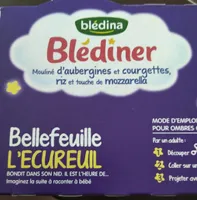 BLEDINA BLEDINER Mouliné d'Aubergines et Courgettes, Riz et Touche de Mozzarella 2x200g Dès 12 Mois