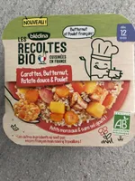 BLEDINA LES RECOLTES BIO Cocotte de Carottes, Butternut, Patate Douce, et Poulet 230g Dès 12 Mois