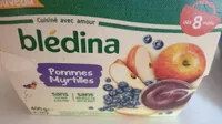 BLEDINA COUPELLES FRUITS Pommes Myrtilles 4x100g Dès 8 Mois