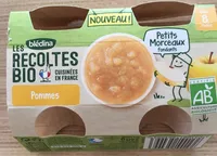 BLEDINA LES RECOLTES BIO Pommes Petits Morceaux 2x130g Dès 8 Mois