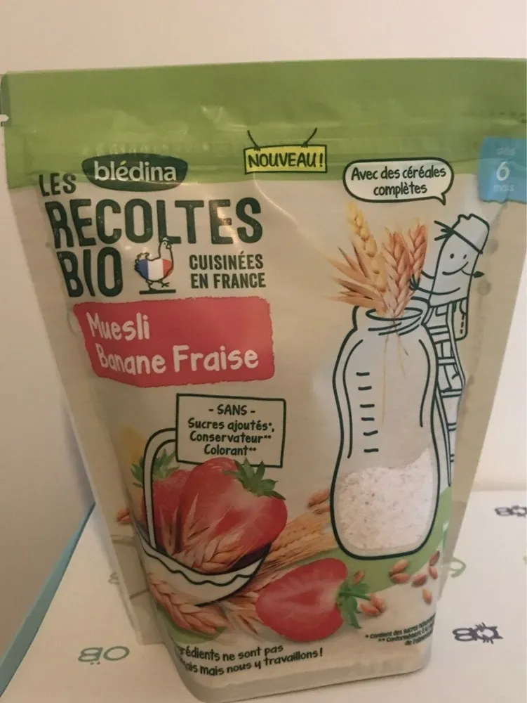BLEDINA LES RECOLTES BIO Muesli Banane Fraise 200g Dès 6 Mois