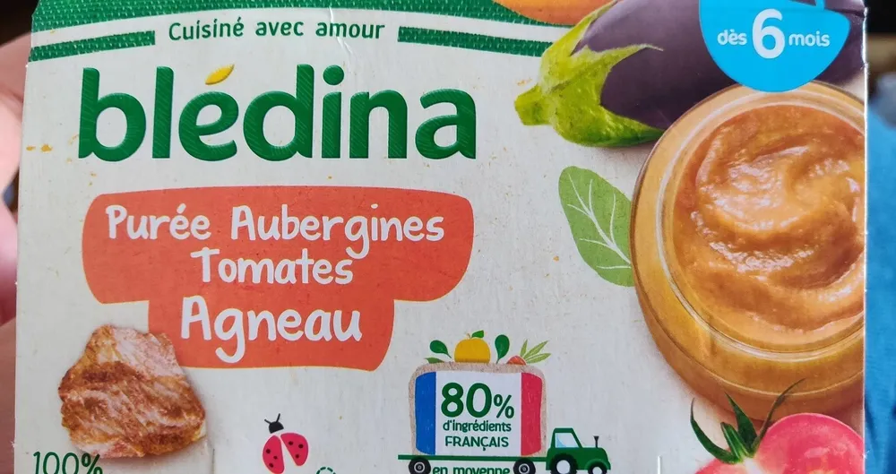 Bledina purée aubergines tomates agneau