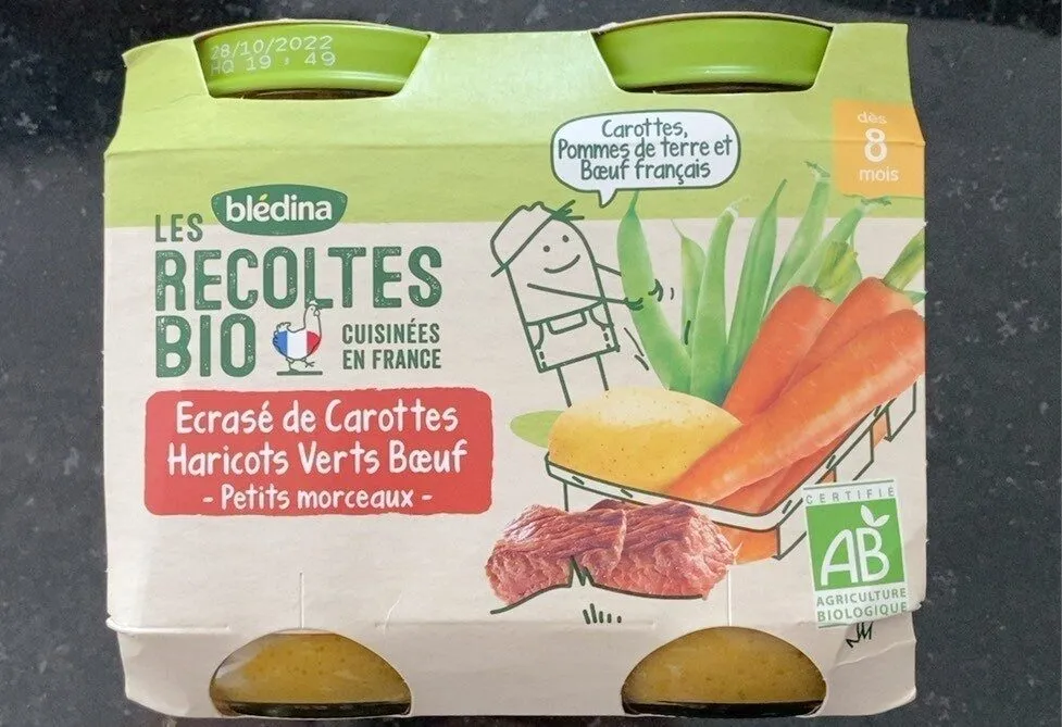 Ecrase de carottes haricots verts boeuf